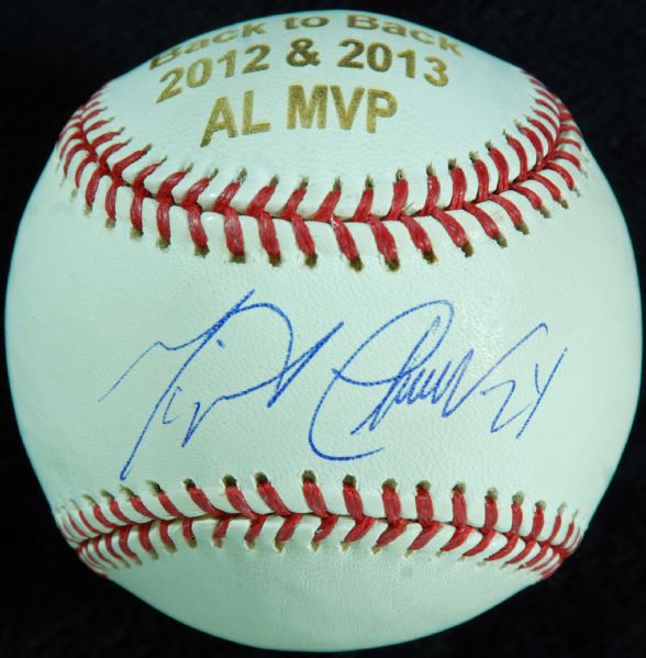 Miguel Cabrera Signed OML Baseball w/ Back to Back AL MVP Engraving (PSA/DNA)