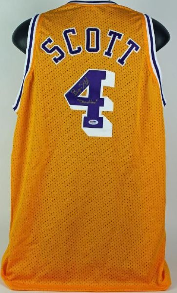 Byron Scott Signed & Inscribed "Showtime" Lakers Jersey (PSA/DNA)