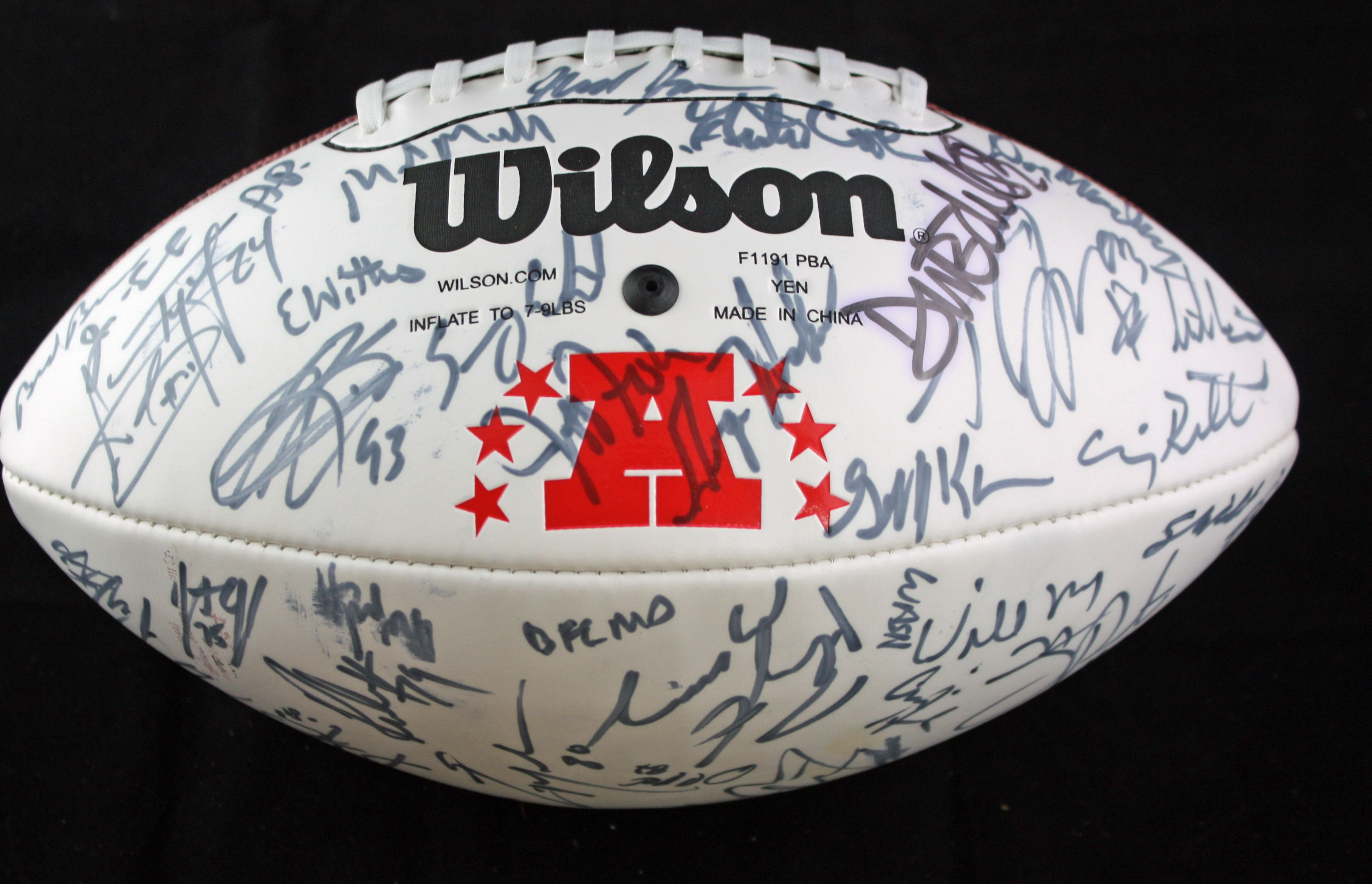 Lot Detail 2003 AFC Pro Bowl Team Signed Wilson Football w/ Manning