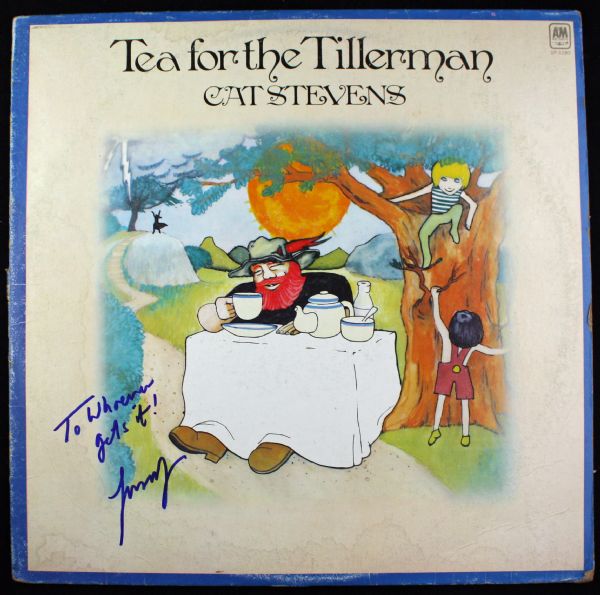 Cat Stevens Signed “Tea for the Tillerman” Album w/ Rare "To Who Ever Gets it!" Inscription (PSA/JSA Guaranteed)