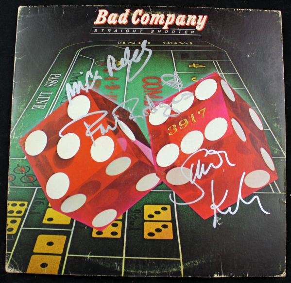 Bad Company: Group Signed "Straight Shooter" Album w/ Three Signatures (PSA/JSA Guaranteed)