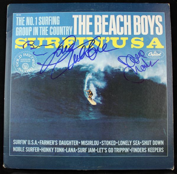 The Beach Boys "Surfin USA" Album w/ Three Signatures (PSA/JSA Guaranteed)