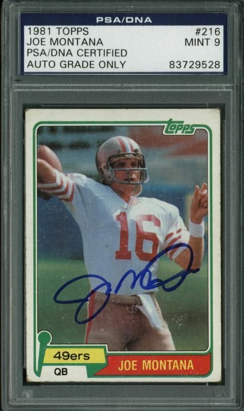 Lot Detail - Joe Montana Rare Signed 1981 Topps Rookie Card - PSA/DNA ...