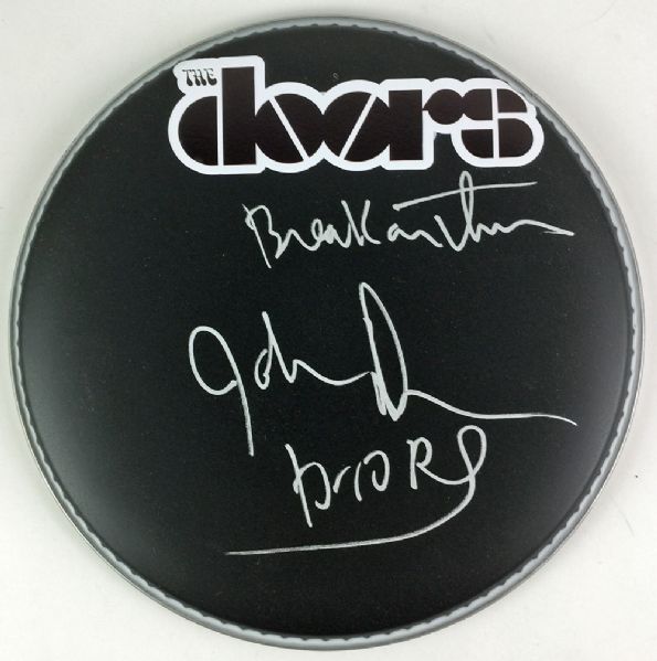 The Doors: John Densmore Signed Drumhead and Signed "Waiting for the Sun" Album (PSA/JSA Guaranteed)