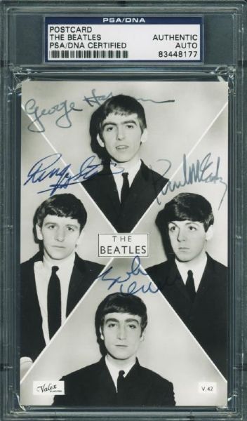 The Beatles Amazingly Rare & Early Signed Valex Postcard c.1962 (PSA/DNA Encapsulated)