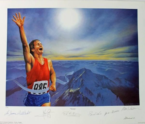 1994 "Victory" Signed Lithograph with Neil Armstrong, Muhammad Ali, Hank Aaron and Others (PSA/DNA)