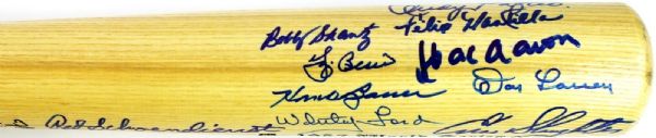 1957 World Series Multi-Signed Yankees/Giants Baseball Bat w/ Berra, Aaron, Mathews & Others (PSA/DNA)