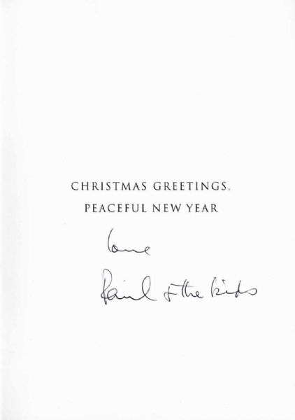 The Beatles: Paul McCartney Signed & Inscribed Personal Holiday Card (PSA/DNA & JSA)