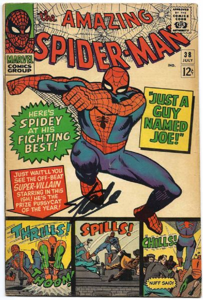 Stan Lee Signed Vintage 1966 The Amazing Spider-Man #38 Comic Book - PSA/DNA Graded GEM MINT 10!