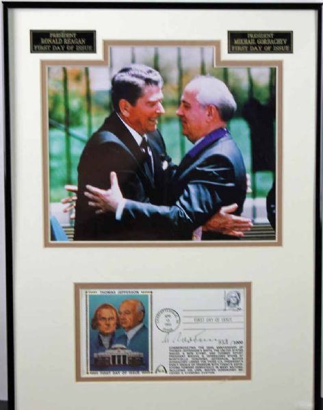 Mikhail Gorbachev Signed & Framed First Day Cover (PSA/JSA Guaranteed)