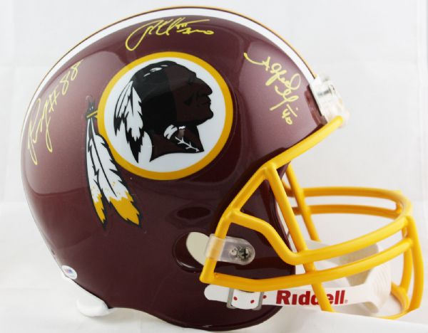 Redskin Superstars: Robert Griffin III, Alfred Morris & Pierre Garcon Signed Full Sized Helmet (PSA/DNA)