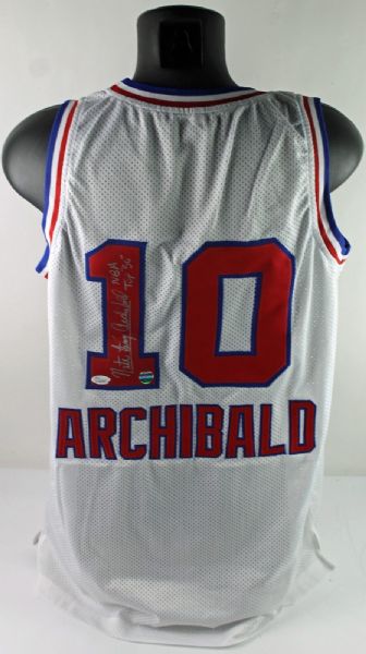 Nate Tiny Archibald Signed Jersey w/ "50 Greatest" Inscription (JSA)