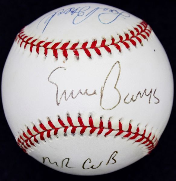 Ernie Banks & Lou Brock Signed ONL Baseball w/ "Mr. Cub" Inscription (PSA/DNA)