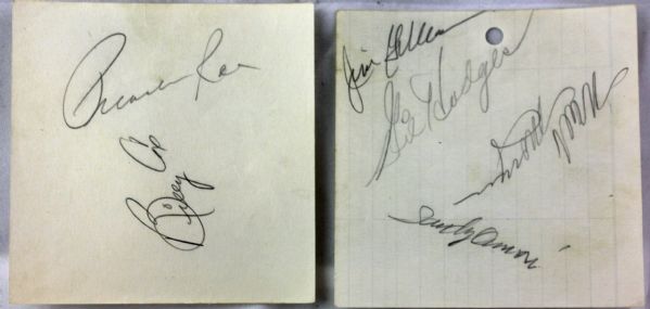 1954 Brooklyn Dodgers Multi-Signed Album Pages w/ Hodges, Roe, Cox, Gilliam & Others (PSA/JSA Guaranteed)