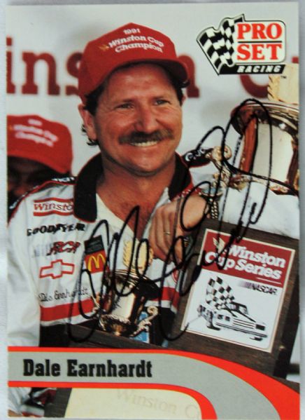 Dale Earnhardt Signed Pro Set Trading Card (PSA/JSA Guaranteed)