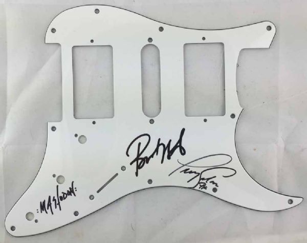 Mastodon Group Signed Pickguard (Troy Sanders & Brent Hinds)(PSA/JSA Guaranteed)