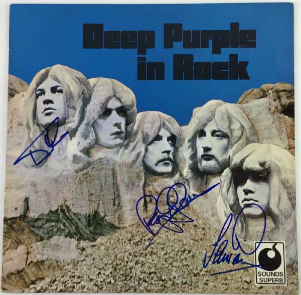 Deep Purple Group Signed "In Rock" Record Album (3 Sigs)(PSA/JSA Guaranteed)