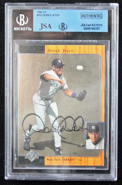 Derek Jeter 1996 SP #135 Rookie Card w/ Rookie-Era Signature! (JSA Encapsulated)