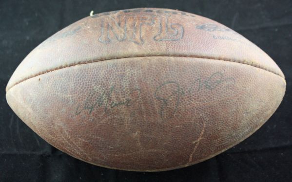 Dan Marino & Joe Montana Signed Gamed Used Paul Tagliabue NFL Football (JSA)