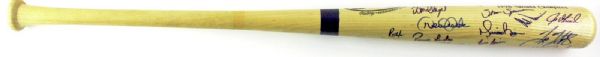 1998 WS Champion New York Yankees Team Signed Baseball Bat w/ Jeter, Rivera, Torre Etc (Steiner Sports)