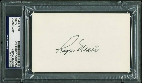 Roger Maris Signed Vintage 3" x 5" Index Card with Choice Autograph (PSA/DNA Encapsulated)