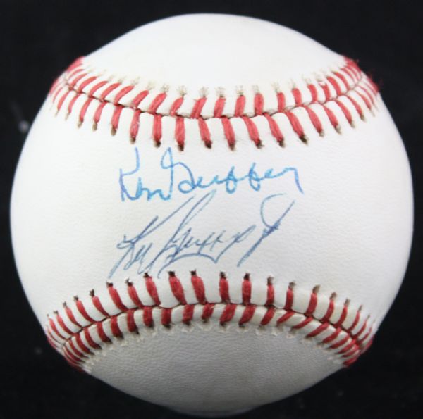 Ken Griffey Jr. & Sr. Signed OAL Rookie Baseball (PSA/DNA)