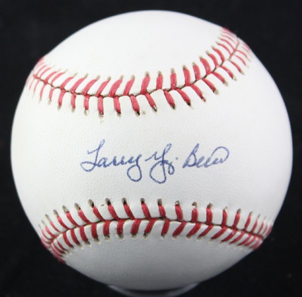 "Larry" Yogi Berra Near-Mint Signed OAL Baseball (PSA/DNA)