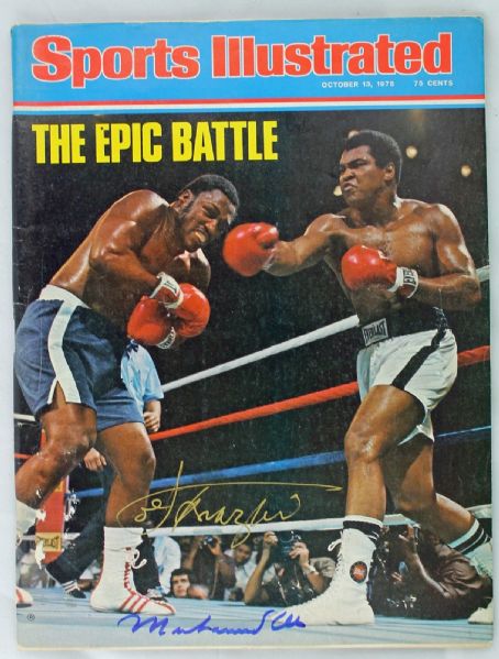 Muhammad Ali & Joe Frazier Dual Signed 1975 Sports Illustrated Magazine (PSA/DNA)