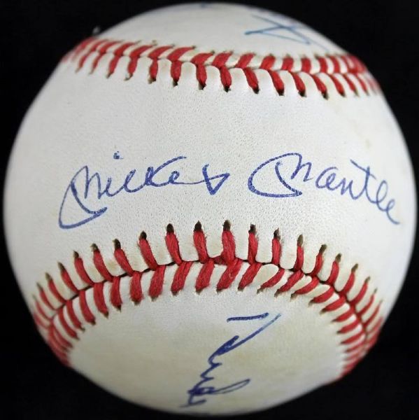 Mickey Mantle, Willie Mays & Duke Snider Signed OAL Baseball (JSA)