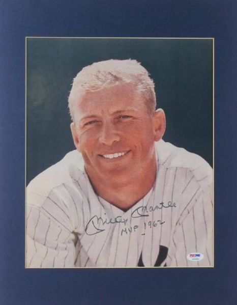 Mickey Mantle Signed 11" x 14" Color Photograph w/ "MVP 1962" Inscription (PSA/DNA)