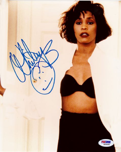 Whitney Houston In-Person Signed 8" x 10" Color Photo from "The Bodyguard" (PSA/DNA)