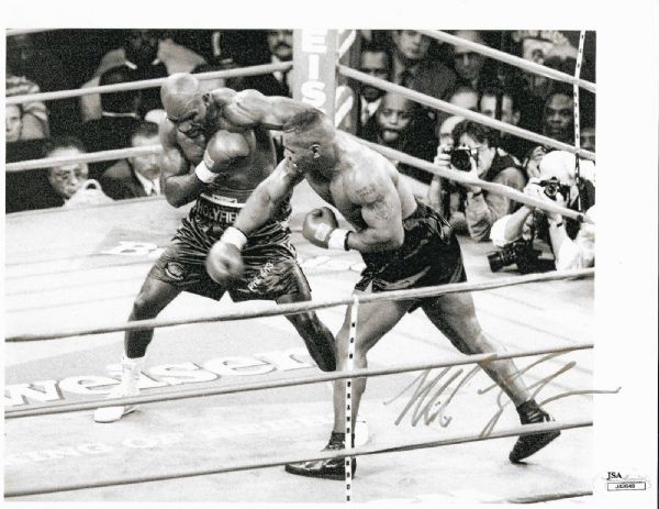 Mike Tyson Signed 8" x 10" Black & White Photo w/ Rare Fighting-Era Signature (JSA)