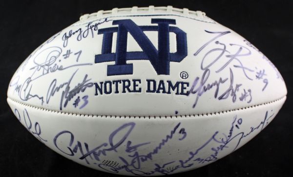 Notre Dame QB Legends Multi-Signed Football w/ Montana, Hornung & Others (PSA/DNA)