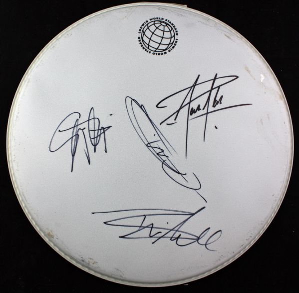 Creed Band Signed Drum Head w/ 4 Signatures (PSA/JSA Guaranteed)