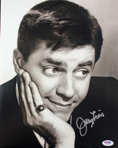 Jerry Lewis Signed 11" x 14" Black & White Photo (PSA/DNA)