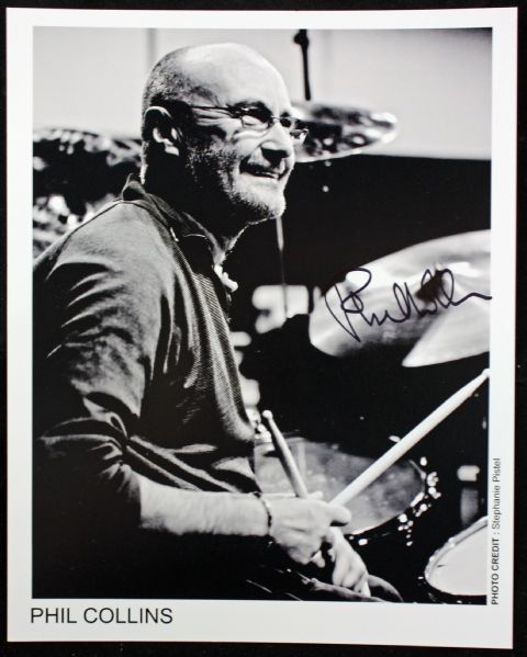 Phil Collins Signed 8" x 10" Black & White Photo (REAL/Epperson)