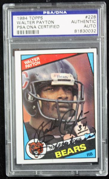 Walter Payton Signed 1984 Topps Trading Card w/ "Sweetness" Inscription! (PSA/DNA)