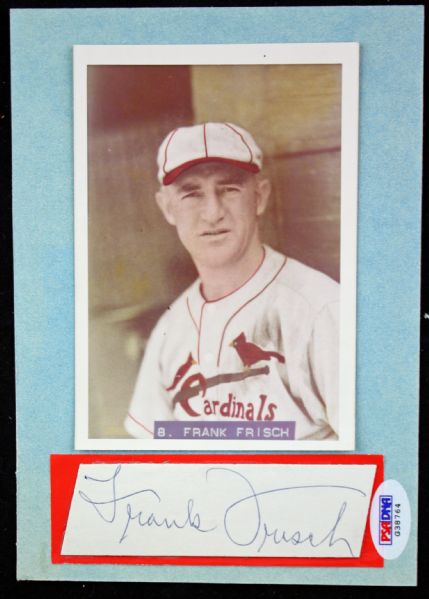 Frank Frish Signed 4" x 6" Signature Display (PSA/DNA)