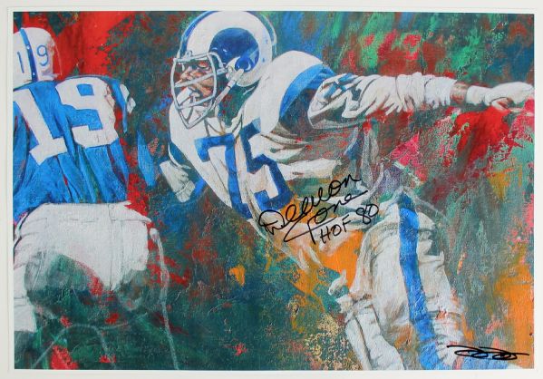 Deacon Jones Signed 11" x 17" Artist Print (Deacon Jones Estate)