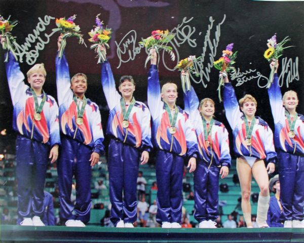 1996 US Olympic Womens Gymnastics (Gold Medal) Team Signed 16" x 20" Color Photo (PSA/JSA Guaranteed)