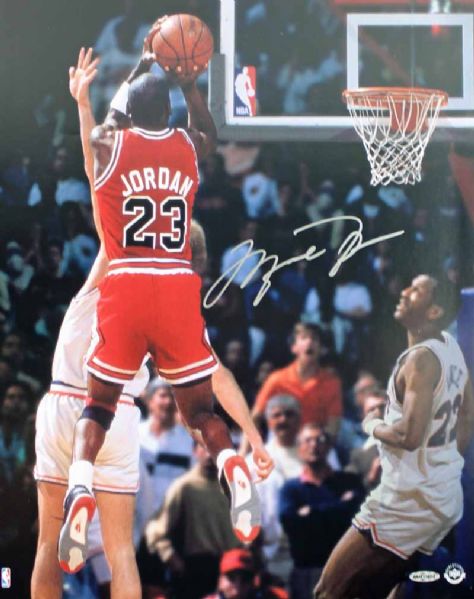 Michael Jordan Near-Mint Signed 16" x 20" Color Photo (Upper Deck)