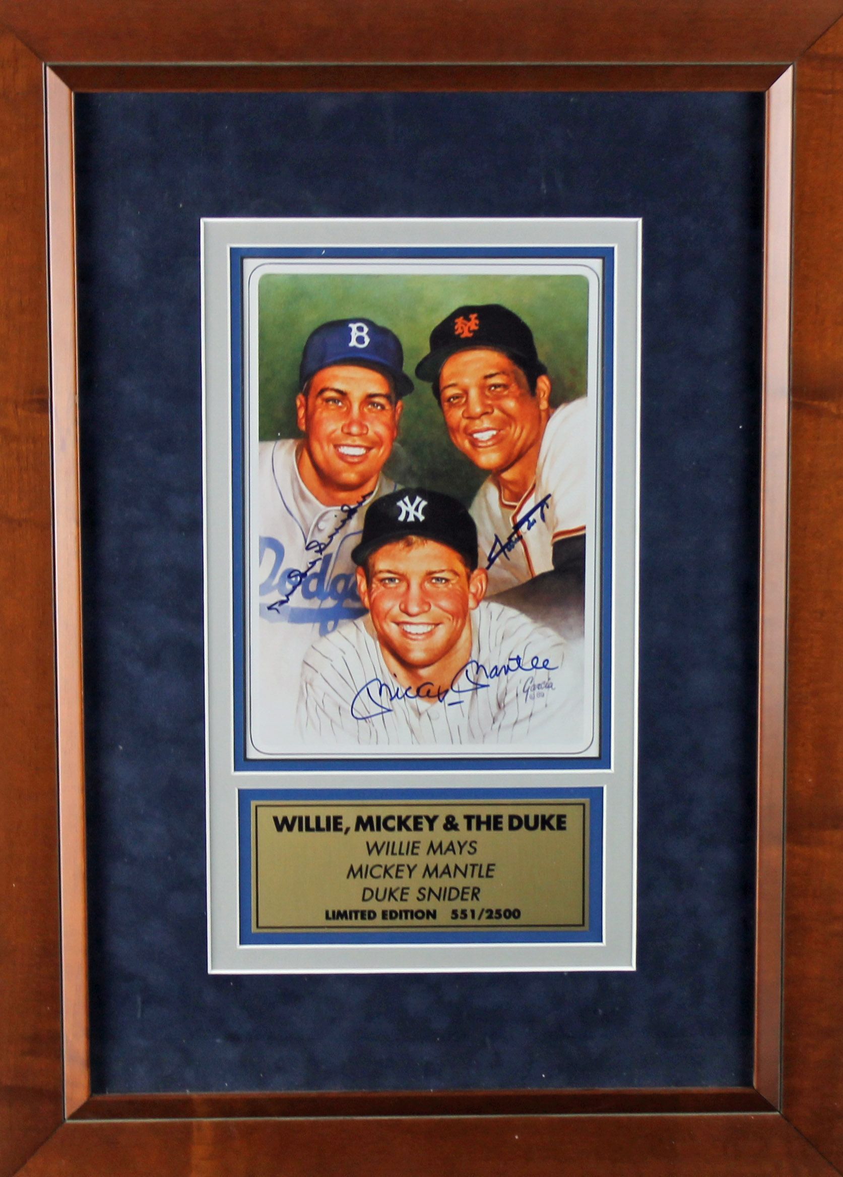 Sold at Auction: MICKEY MANTLE WILLIE MAYS DUKE SNIDER Signed