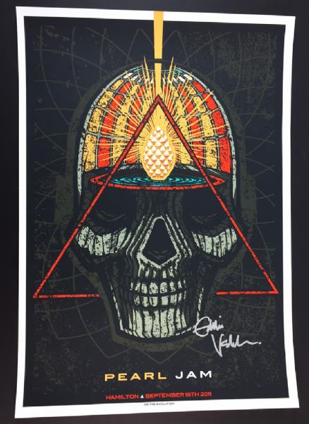 Pearl Jam: Eddie Vedder Signed 17" x 24" Concert Poster :: 9-15-2011 :: Hamilton Ontario, Canada (PSA/JSA Guarantee)