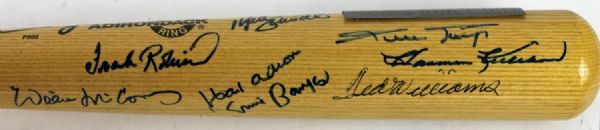 500 Home Run Club Signed Big Stick Model Bat w/Williams, Aaron, Mays, etc. (11 Sigs)(JSA)