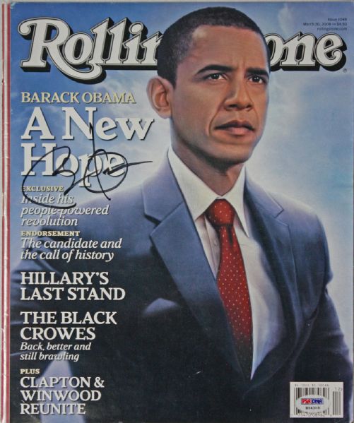 President Barack Obama Signed March 2008 Rolling Stone Magazine (PSA/DNA)