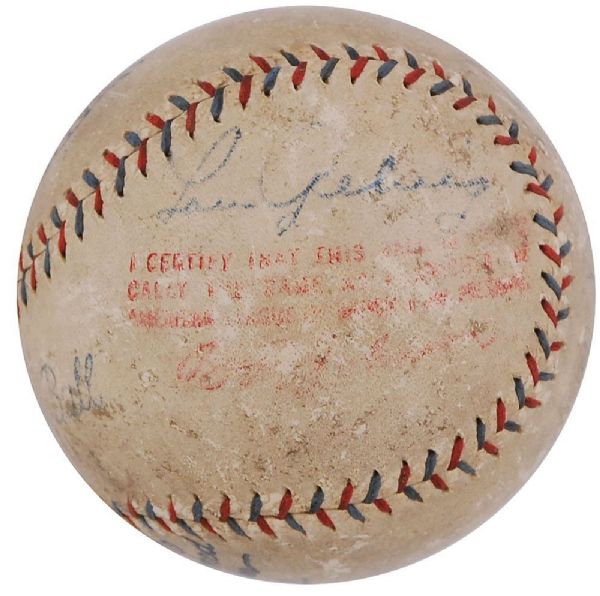 Murder Row: 1927 Era Babe Ruth & Lou Gehrig Dual Signed OAL Ban Johnson Baseball (JSA)
