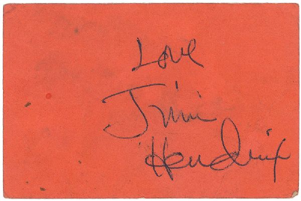 Jimi Hendrix Signed 3.5" x 2" Promotional Ticket Card To Historic Tabernacle Club! (PSA/JSA Guaranteed)