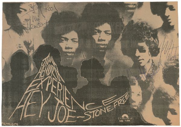 Jimi Hendrix Experince Group Signed 10" x 7" Promotional "Hey Joe - Stone Free" Photo (PSA/DNA)