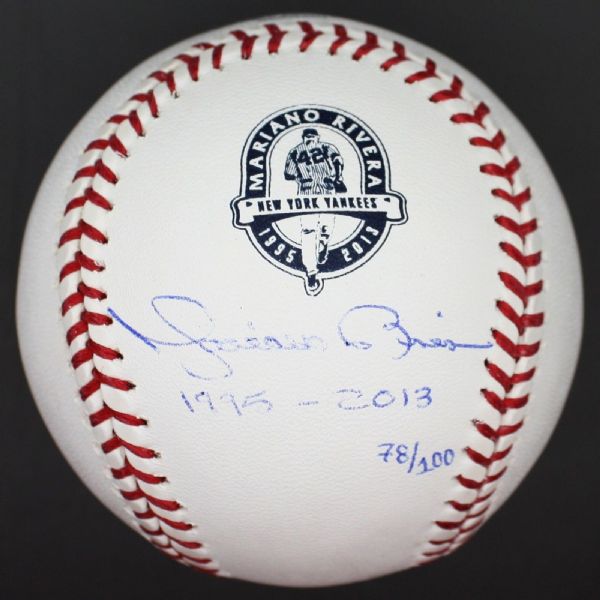 Mariano Rivera Signed & Inscribed "1995-2013" Limited Edition OML Baseball (Steiner & MLB)