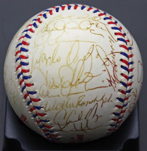 1999 All-Star Team-Signed OML Baseball w/ Griffey Jr, Jeter, Ripken & Others! (PSA/DNA)